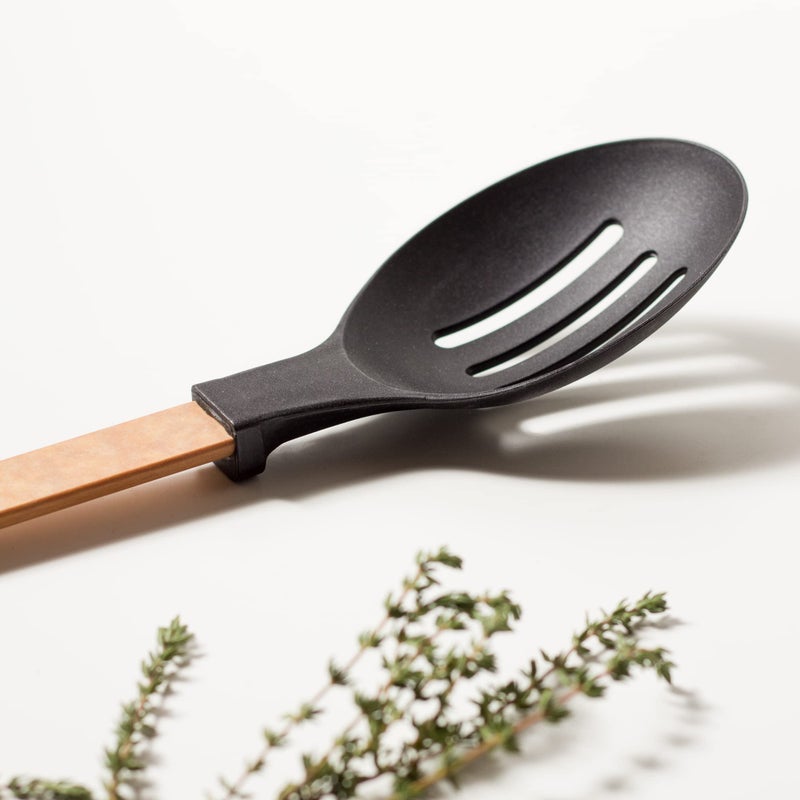 Epicurean Cutting Surfaces Gourmet Series Kitchen Utensil  Slotted Spoon  Natural+Black - Image 4